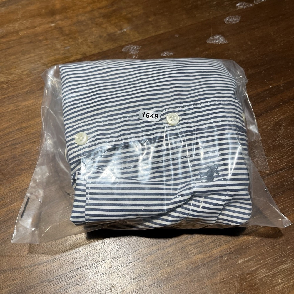 Abercrombie & Fitch Oxford Button Down Shirt Mens S Muscle White Blue Striped - Picture 11 of 11